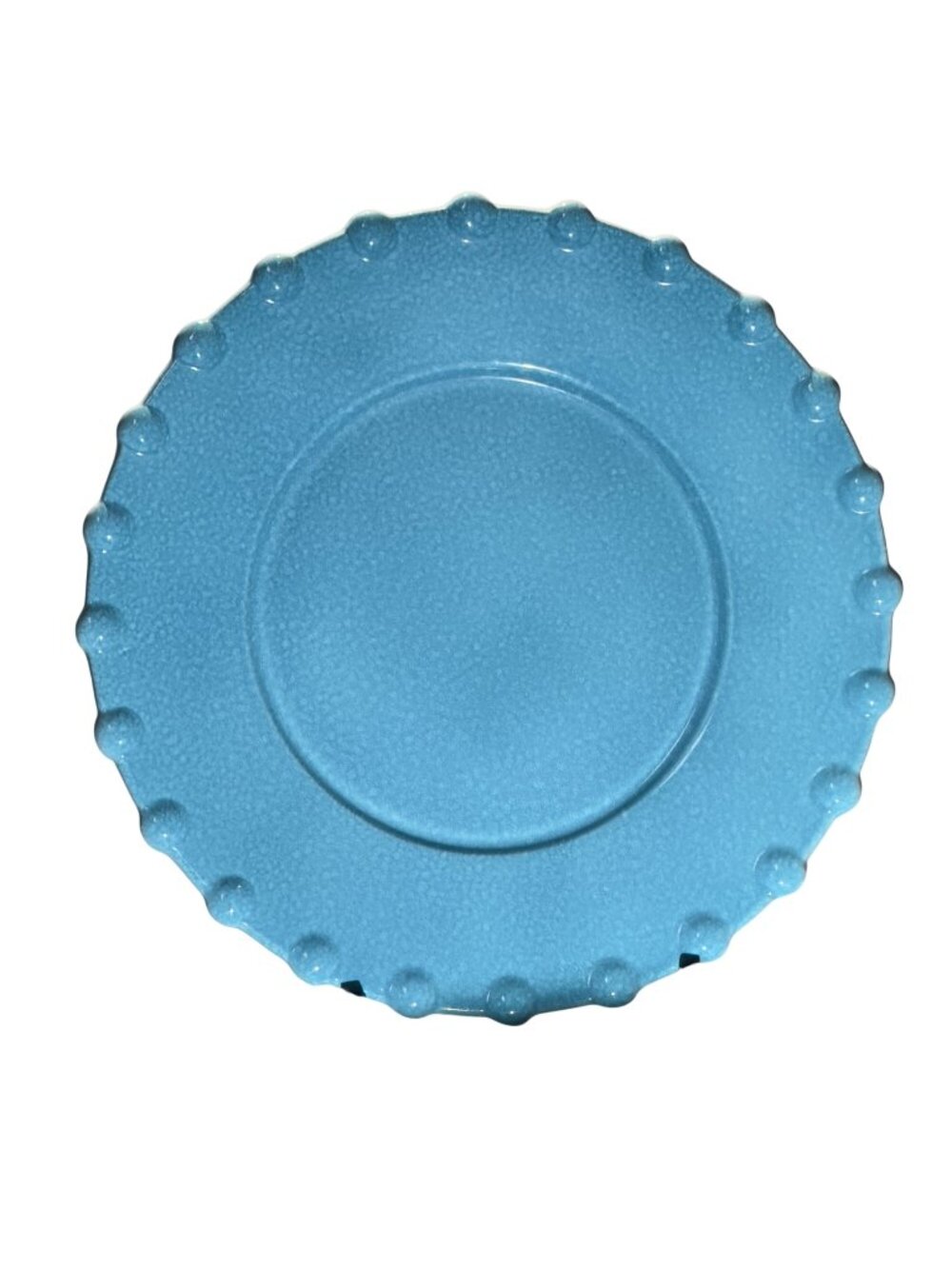 Ancora Italian Ceramic Plate 11" Dia. Set of 3 Blue Textured Design Microwave